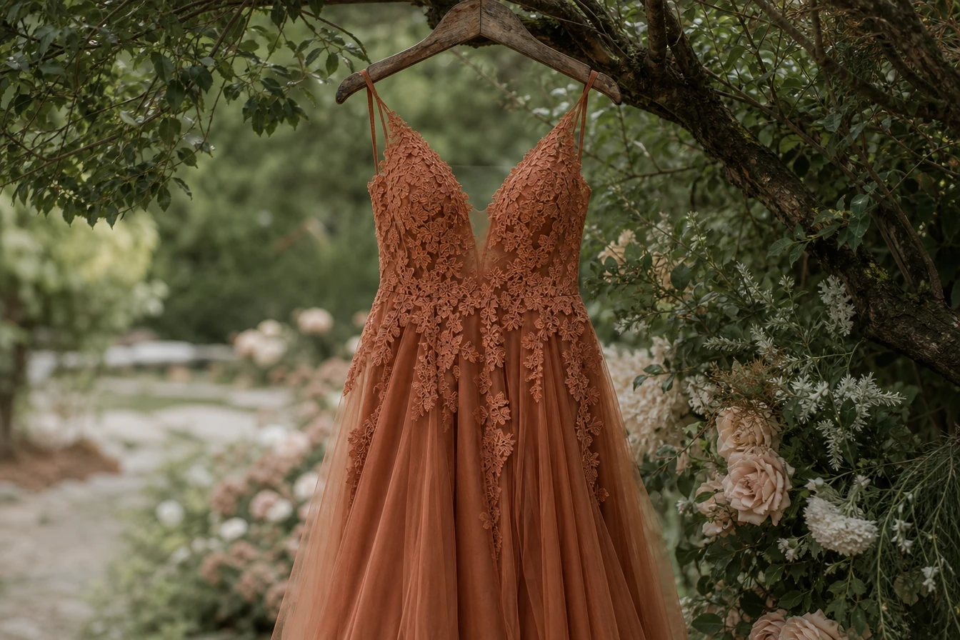 Les plus belles robes de mariée terracotta pour un mariage en extérieur